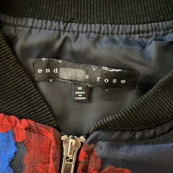 Endless Rose Silky Rose Bomber Jacket Size M - Picture 2 of 8